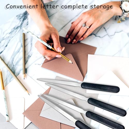 4 Pack Stainless Steel Letter Openers - Office & Home Mail Slitters
