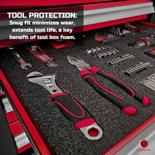 ONREVA Tool Box Foam, 1PC 48x24x1 inch, Foam Inserts for Cases, Polyethylene Storage Sheets for Toolbox Hard Case, Tool Shadow Insert, Kaizen Organizer Sheet