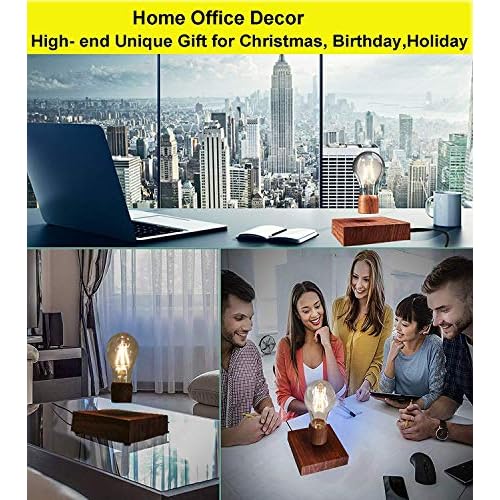Magnetic Levitating Floating Wireless LED Light Bulb Desk Lamp for Unique Gifts, Room Night Light, Home Office Decor Tech Toys