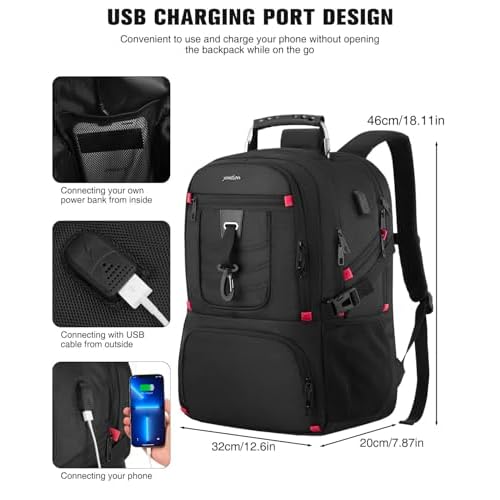 YAMTION 17.3 Inch Laptop Insulated Backpacks with Cooler Compartment,Men Work Cooler Backpack Insulated Lunch Bag for Teens Boys with Charging Port for Gym College Travel