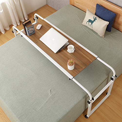 Overbed Desk Laptop Desk Laptop Cart with Wheels Over Bed Desk Adjustable Overbed Table with Wheels King Queen Bed Table Bed Table on Wheels Overbed Laptop Table(Ancient Oak)