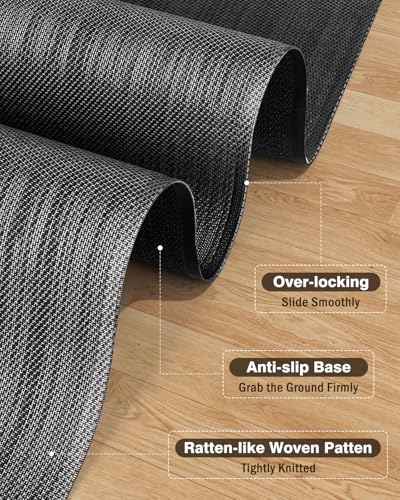 Blvornl Ultra Large Office Chair Mat for Hardwood Floor 47.2x60in Black, Non-Slip Heavy Duty Desk Rug