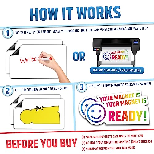 Premium Magnetic Car Signs (Blank) - Will Never Fly Off Your Vehicle/Truck Door (Upgraded Magnets) - Customize The Magnetic Sheets to Advertise Your Business | Flexible & Lays Flat | 24¡±X16¡± | 2 Pack
