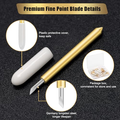 Luxiv 40 Pcs Fine Point Blades for Cricut Maker & Explore Air - Replacement Cutting Blades