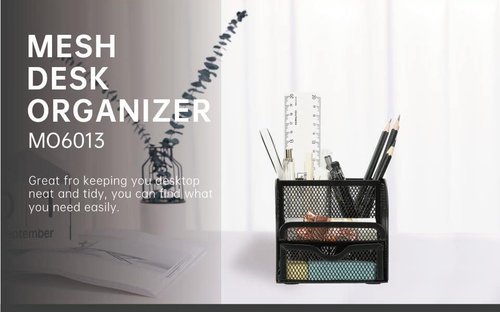 Jaugufiy Metal Mesh Pen Holder Desk Organizer Pencil Holder Pencil Organizer Stationery Organizer Pen Pot Makeup Brush Organizer for Home School Office (Pink)
