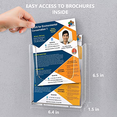 MaxGear Brochure Holder 6x9 inch Acrylic Pamphlet Holder Clear Plastic Flyer Holder Wall Mount for Ofiice, School, Exhibition, 3 Pack
