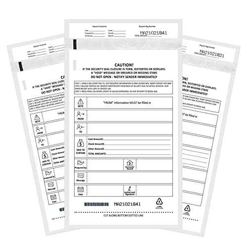 Deposit Bags Security Pocket Bank 6 Inch x 9 Inch (White, 500 Pack)