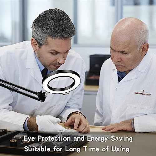 Magnifying Glass with Light and Stand, 10X Magnifying Lamp, 2-in-1 Magnifying Desk Lamp with Clamp, 3 Color Mode, Magnifying Glasses with Light for Close Work (Base £¦ Clamp)