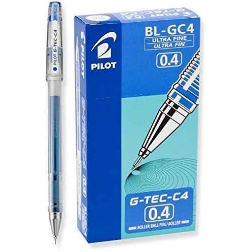 Pilot G-Tec-C4 Gel Rolling Ball Pens, Ultra Fine Point Bundle, 1 Dozen Blue, 1 Dozen Black