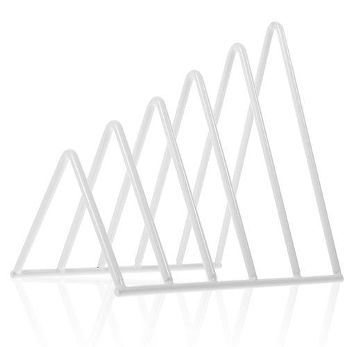 STOBOK 1Pc Magazine Holder Desk File Organizer File Sorter Organizer Triangle Iron Desktop Storage Rack Decorative Bookshelf for Magazines Newspaper Binders Mails, White