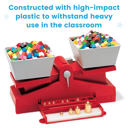 hand2mind Precision School Balance Weighted Balance, School Weight Scale for Kids, Balance Scale for Classroom, Primary Balance Scale, Math Manipulatives Middle School, Student Math Balance