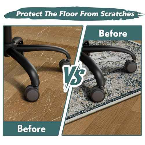 Office Chair Mat for Hardwood Floor,Computer Chair Mat Office Rugs for Rolling Chairs,Under Desk Rug for Floor Protector,Anti Slip Machine Washable Area Rug Brown 48"x60"