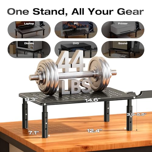 Canyora Black 2-Pack Adjustable Monitor Stand Riser with 3 Height Settings