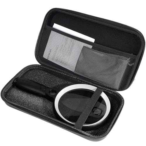 Large Magnifying Glass with 37 LED Light and Case, 10X 20X 45X Handheld Illuminated Lighted Magnifier with 3 Light Modes Rechargeable Magnifying Glass for Seniors Reading, Inspection (White & Black)