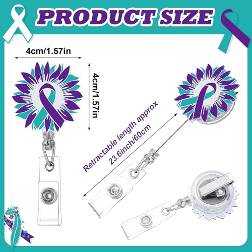 Motiskyy 12Pcs Suicide Awareness Badge Reels with Clips - Retractable 26in Lanyards