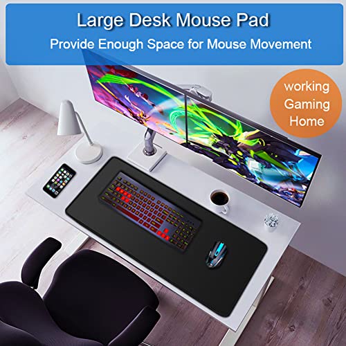 Naukay Large Gaming Mouse Pad 31.5x15.75in Black for Gaming & Office