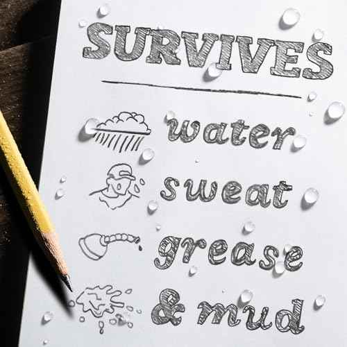 Rite in the Rain Weatherproof Hard Cover Notebook, 4.75" x 7.5", Yellow Cover, Environmental Pattern (No. 550F)