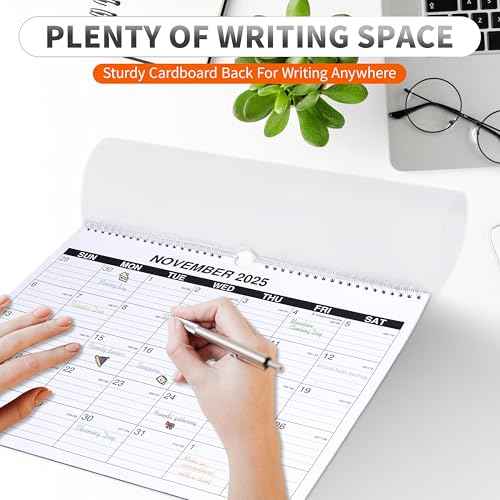 Wall Calendar 2025-2026, October 2025 to April 2027, 19 Months Calendar 14.7 * 11 Inch, Wall Calendar for Home or Office Planning and Organizing-White