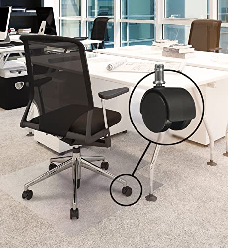 Slipstick CB682 2-Inch Replacement Office Chair Wheels – Set of 5, Universal 7/16" Stem