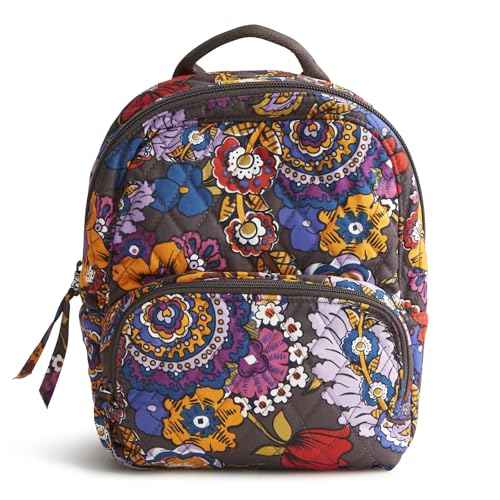 Vera Bradley Women's Premium Cotton Mini Banbury Backpack, Colorful Bouquet, One Size