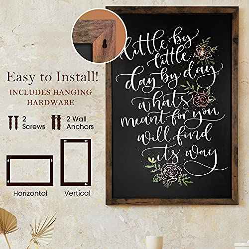 Loddie Doddie Magnetic Chalkboard & Magnet Board - 24" x 36" Rustic Wood Frame - Easy-Erase Stain-Resistant - Hanging Wall Chalkboard