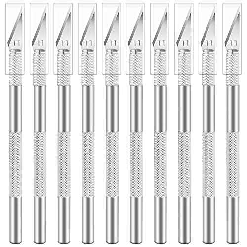 10 Pack Exacto Knife Set, Stainless Steel Craft Knife Kit for Pumpkin Carving, DIY, Art, Cutting, Stencil