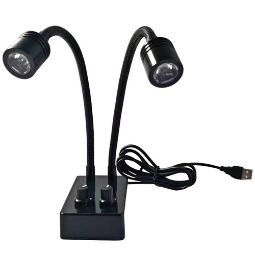 FUZIDDN Spotlight Microscope Light Source, USB Desk Mini LED Dual Gooseneck Lights Illuminator for Stereo Microscope Camera Industrial Video Zoom C Mount Lens for Repair Soldering PCB Lab