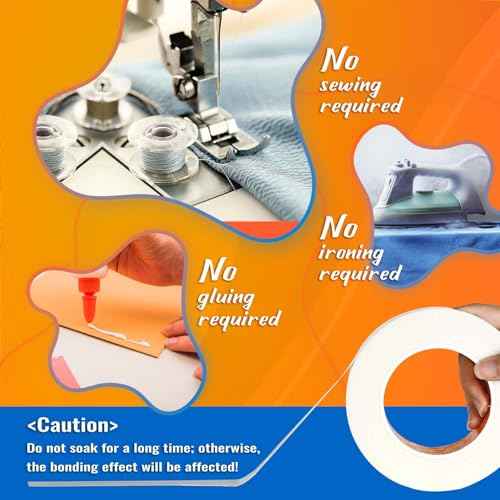 YONGJIN Double Sided Fabric Tape - 1/4 inch x 108 feet - Hem Tape No Sew No Iron, Peels Off Easily, Quick & Easy Fix for Hemming, Pants, Curtains & Crafts