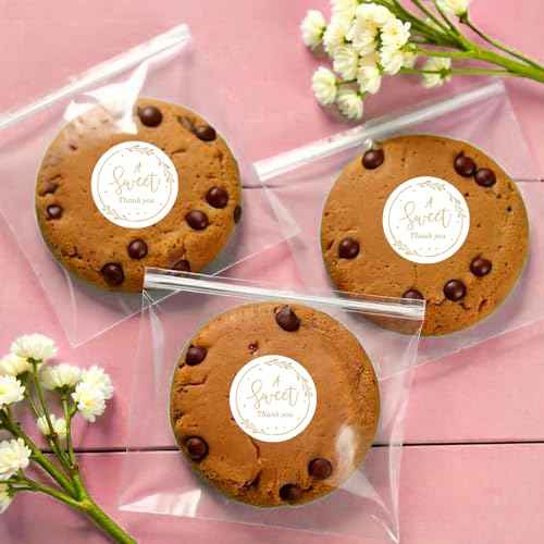 120 Pcs A Sweet Thank You Stickers, Personalized Stickers for Packaging, Gold Foil Thank You Gift Small Envelope Sticker Self-Adhesive Labels for Wedding, Baby Shower, Birthday, Gift Wrapping