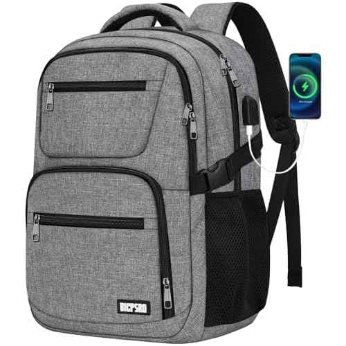 Backpack for Men Women, School Backpack for Boys Girls Teens, Work Business College Backpacks with USB Charging Port, Black Student Bookbag Fits 15.6 Inch Laptop with USB Charging Port, Gifts