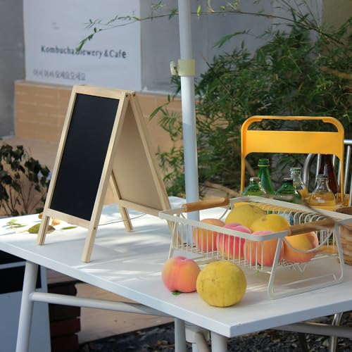 BangQiao 10" x 15.6" Double-Sided Freestanding Wooden A-Frame Chalkboard - Black