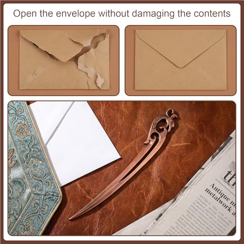 Vintage Brass Letter Opener with Zinc Alloy Blade - Elegant Desk Accessory