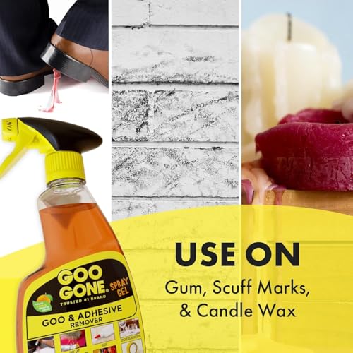 Goo Gone Adhesive Remover Spray Gel 12 Oz with Scraper - Surface Safe & Drip-Free