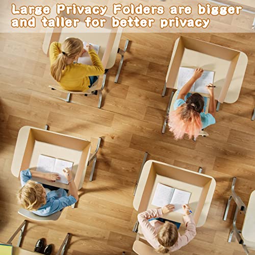 Gueevin 30 Pcs Desk Privacy Boards for Students Classroom Brown - Foldable 54x13 in