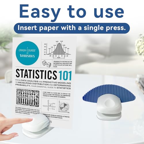 Desk Paper Holder Stand for Reading and Typing, Portable Document Clamp, Blue