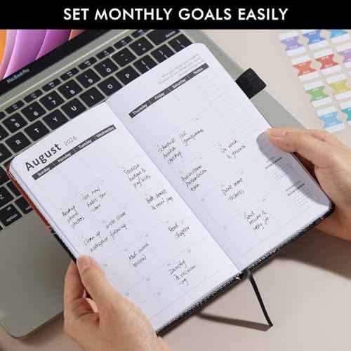2026 Planner Pocket Size for Purse, Jan.2026 - Dec.2026 Small Daily Weekly Monthly Planner/Calendar with PU Leather, Elastic Band, A6 Mini Calendar Book for School/Office/Home, 3.8" x 7"