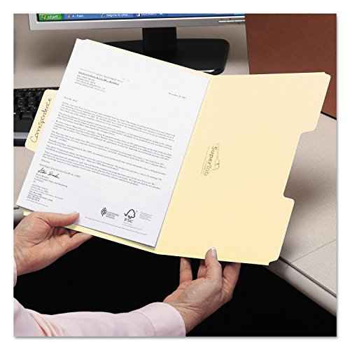 Smead SuperTab File Folder, Oversized Reinforced 1/3-cut Tab, Guide Height, Legal Size, Manila, 100 Per Box (15395)