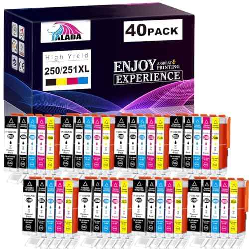 Compatible Ink Cartridge Replacement for Canon PGI-250XL CLI-251XL PGI 250 XL CLI 251 XL to use with PIXMA MX922 IP7220 MG5520 MG5420 IX6820 IP8720 MG7520 MG7120 MG6320 Printer (40 Pack)