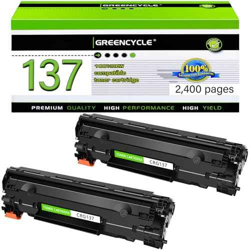 greencycle Compatible Toner Cartridge Replacement for Canon 137 CRG137 9435B001AA Use with ImageClass D570 LBP151dw MF232w MF216n MF227dw Mf242dw Mf244dw MF247dw MF249dw Printer ( 2 Pack, Black )