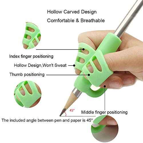 BUSHIBU Pencil Grips for Kids Handwriting, Toddler Pencil Grip, Pen Grips Trainer for Beginners Preschoolers Kindergarten Children(4 PCS)
