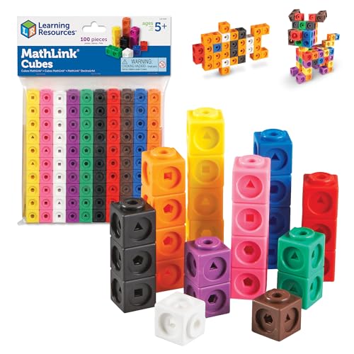 MathLink Cubes Set of 100 Educational STEM Math Manipulatives for Kids