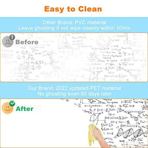 Nortix White Board Wallpaper, Whiteboard Contact Paper, 3 ft x 4 ft Super Sticky Whiteboard Sticker Wall Decal on Wall, Table, Doors, No Ghosting, 1 Piece (3x4ft)