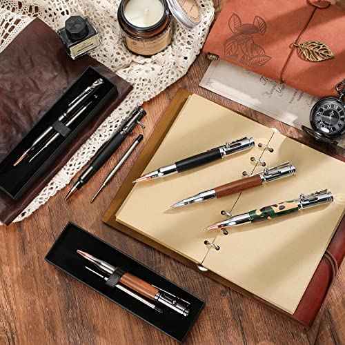 Crtiin Bullet Pens for Men Bolt Action Ballpoint for Gun Lover with Pen Gift Box and Black Ink Refills Father's Day Thanksgiving Day Christmas Office Decor Gift