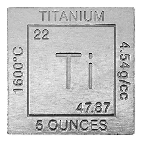 5 oz Titanium Cube Paperweight 1.25" (32 mm) | 99.99% Pure | Chemistry Design with Certificate of Authenticity