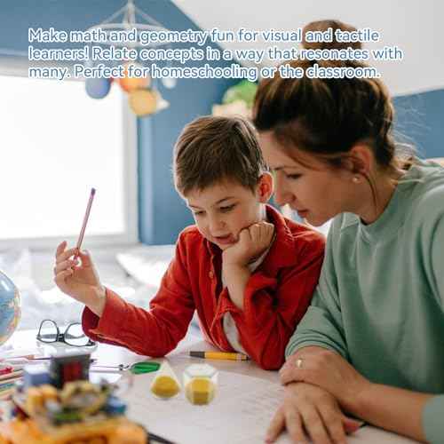 3D Shapes Math Manipulatives | Geometric Shapes for Classroom | 3D Shapes for Teaching | Homeschool Supplies | Teaching Aids | Math Games | 2D & 3D Geometric Solids ? 12 Shapes (1.96") & 12 2D Nets