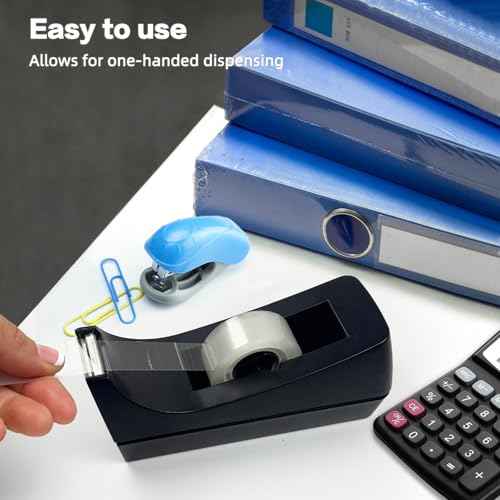10 Pack Desktop Tape Dispenser Bulk Black Tape Roll Dispenser Non Skid Base Desk Tape Holder for Office School Home (Tape Not Included)