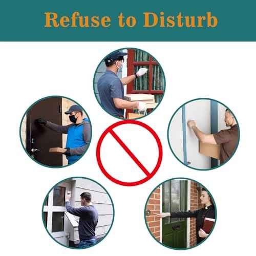 Small No Soliciting Sign for House,6 Pcs No Soliciting Sign,with Glow in The Dark Stickers,Tiny Size Perfect for Video Doorbell,Compatible with Most Doorbells