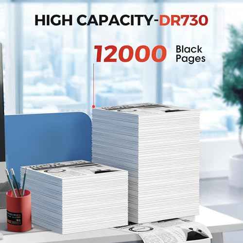 Compatible DR730 (Not Toner) Replacement for Brother Drum DR730 DR-730 Compatible with MFC-L2750DW HL-L2370DW MFC-L2710DW HL-L2350DW DCP-L2550DW Printer (2 Pack, Black)