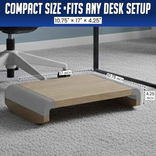 Tiel Ergonomic Foot Rest for Under Desk at Work, Rocking Footrest with Comfort Support, Office Foot Stool for Desk Chair, Leg Rest Stand for Home and Remote Office