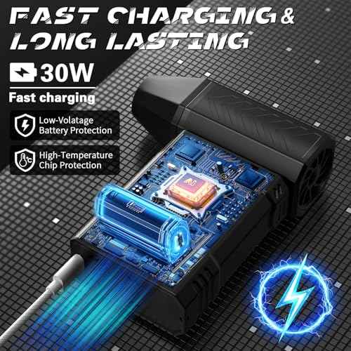 Compressed Air Duster, 130000RPM Electric Air Duster with LED Light, Mini Air Blower (10000mAh) Rechargeable Cordless for Keyboard Cleaning,Car and Home Cleaning Kit Replaces Compressed Air Can